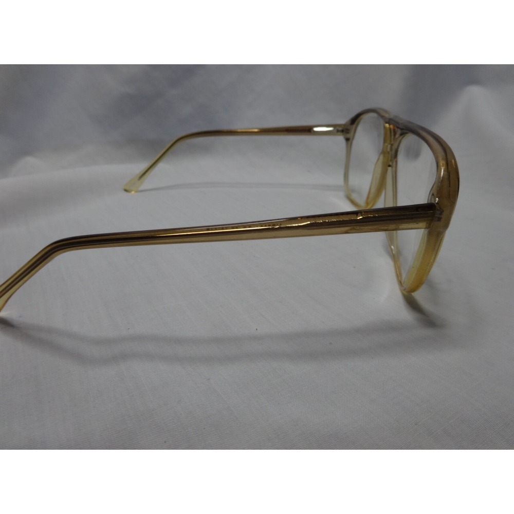 Vtg 80s Amber Brown Aviator Eyeglass Frames MP5004 57/19/145 Sturdy Retro - Picture 4 of 6